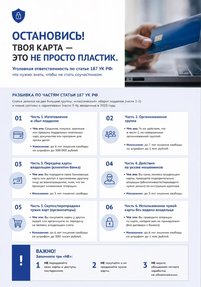 🛑 ТВОЯ КАРТА — ЭТО НЕ ПРОСТО ПЛАСТИК!

Многие думают, что передать свою банковскую карту «знакомому