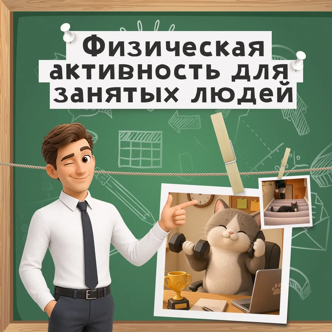 День полностью расписан и кажется, что на спорт совсем нет времени?📝