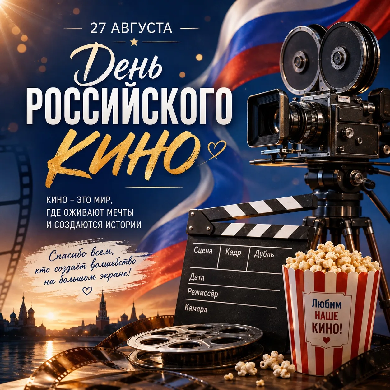 🎬 27 августа — День российского кино! 🎬