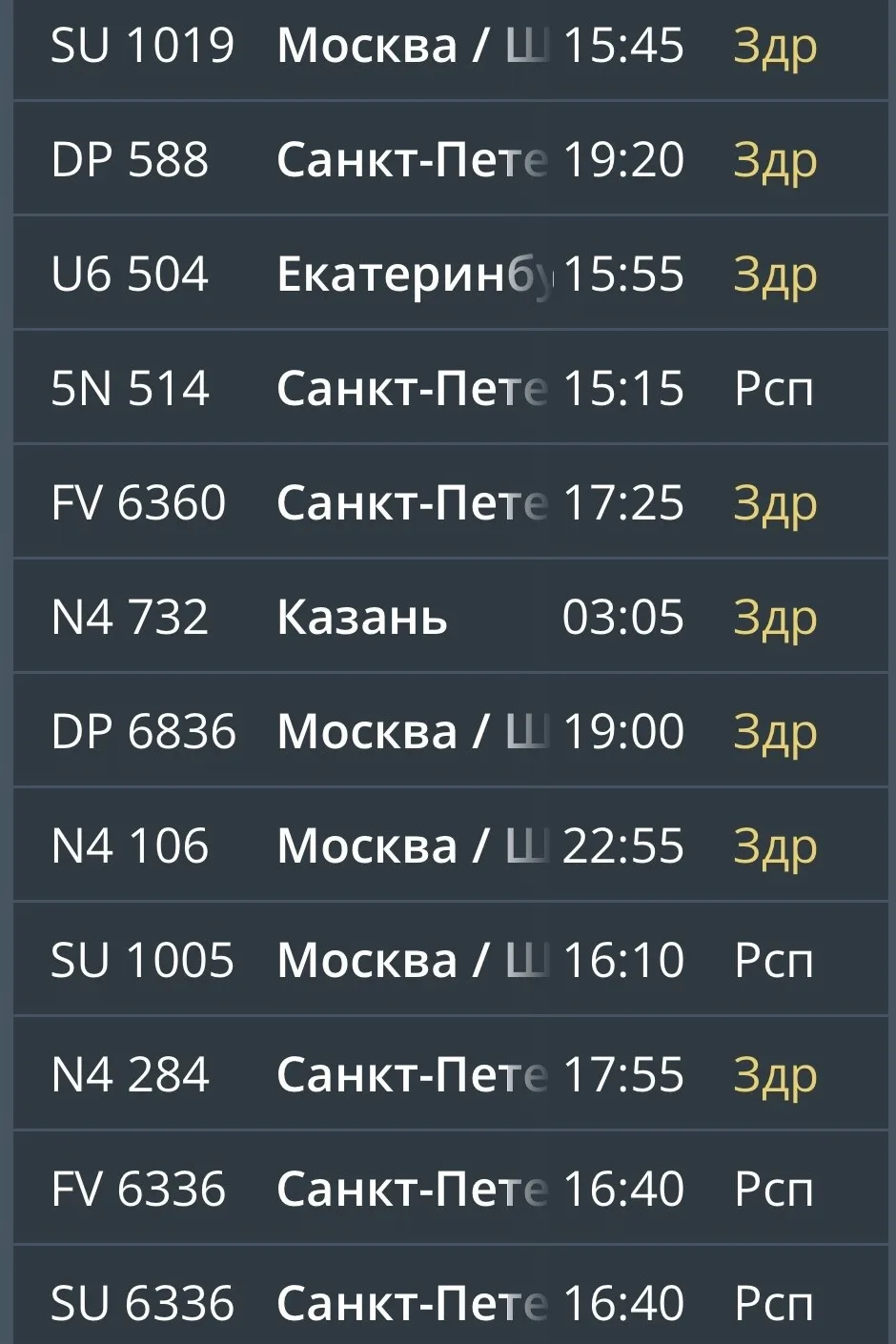 В «Храброво» наблюдаются сложные метеоусловия: десятки рейсов задерживаются, самолёты н...
