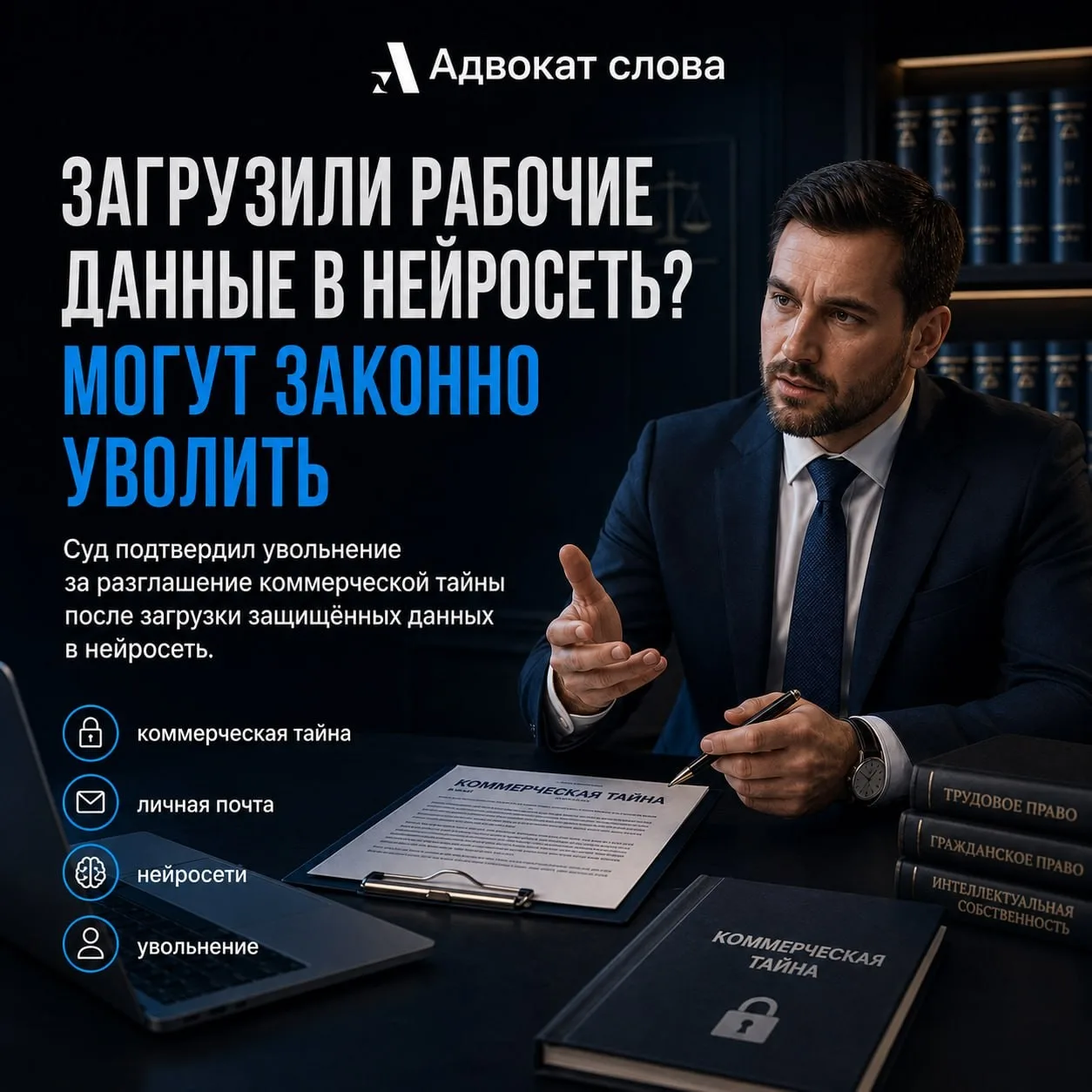 🔥 Загрузили рабочие данные в нейросеть? За это могут законно уволить