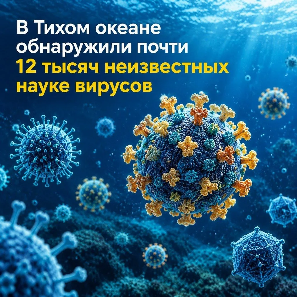 🦠В Тихом океане обнаружили почти 12 тысяч неизвестных науке вирусов