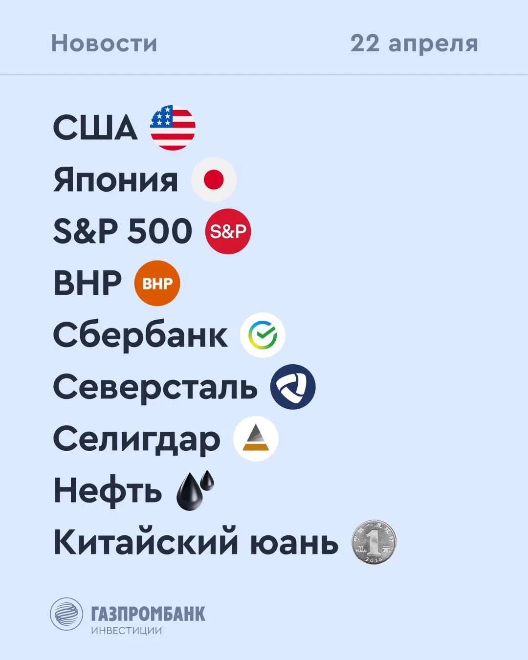 ➡️ Что происходит на рынке  Сегодня, 22 апреля  🔹 Наблюдательный совет Сбербанка рекомендовал выплат