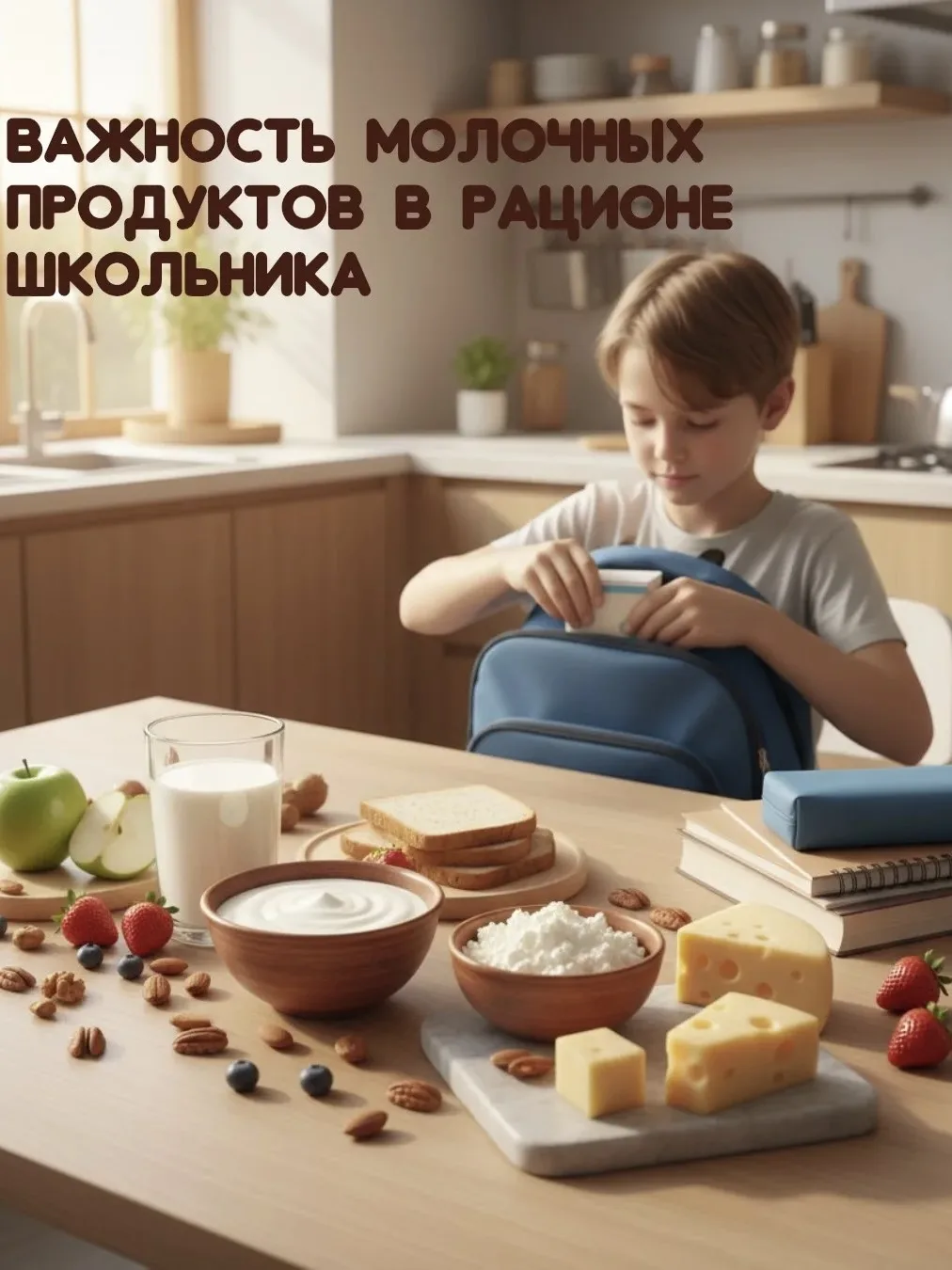 🎒 Молочные продукты в рационе школьника — это не просто привычка
