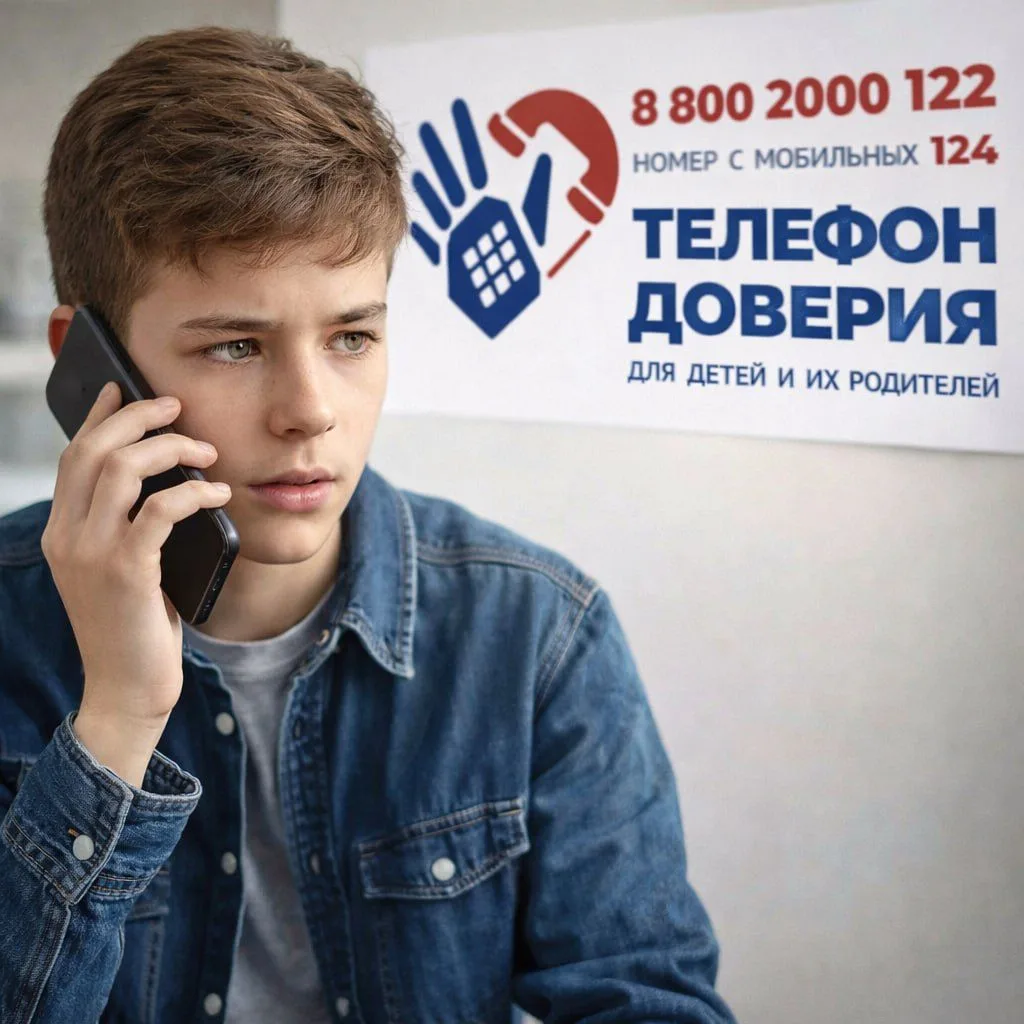 📞 Единый общероссийский номер детского телефона доверия — 8-800-2000-122 (короткий — 1...