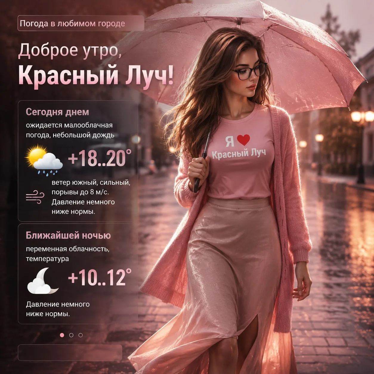 Сегодня днем ожидается малооблачная погода, небольшой дождь, +18..20°, ветер южный, сильный, порывы 