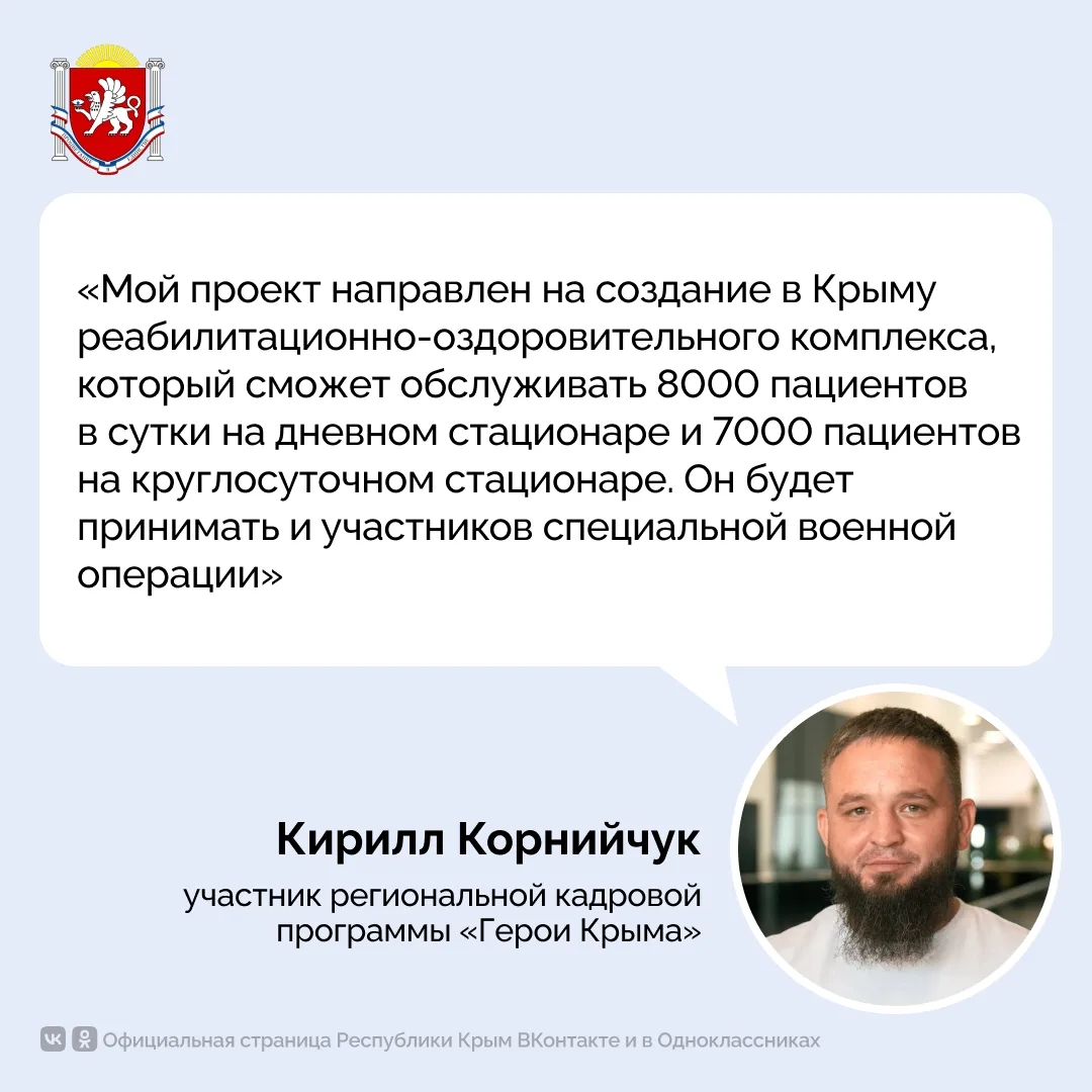 Участник региональной кадровой программы «Герои Крыма» Кирилл Корнийчук поделился впечатлениями от ч