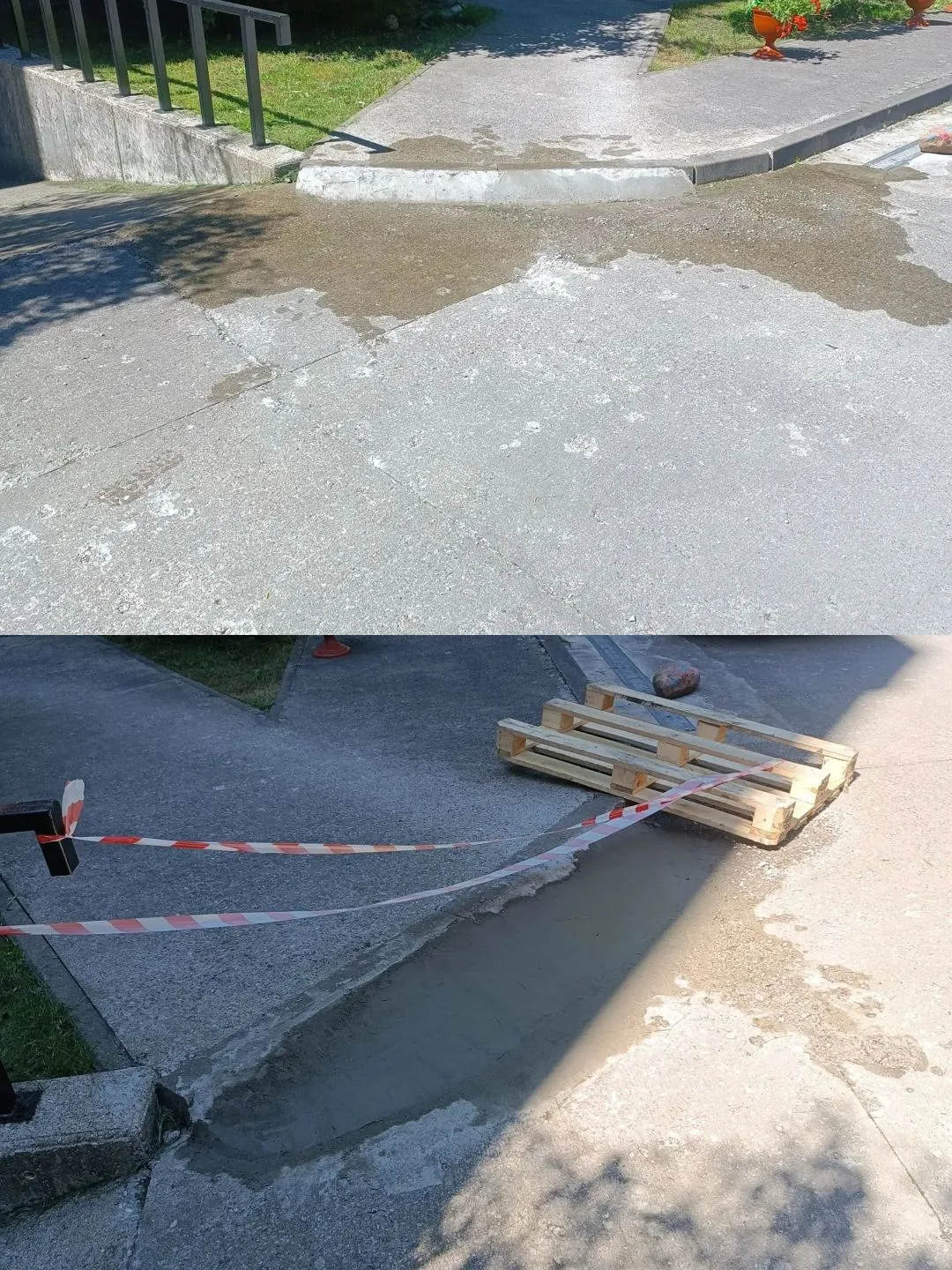 🏠 г. Калининград 
ул. Пролетарская, д. 74 Б 
✅ Выполнены работы по залитию наклонной площадки (панд