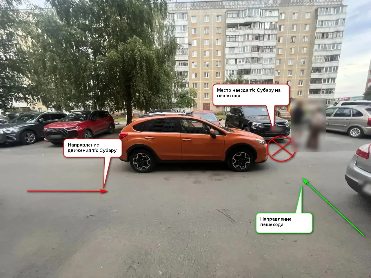 Сотрудники полиции устанавливают обстоятельства ДТП с участием детей.
