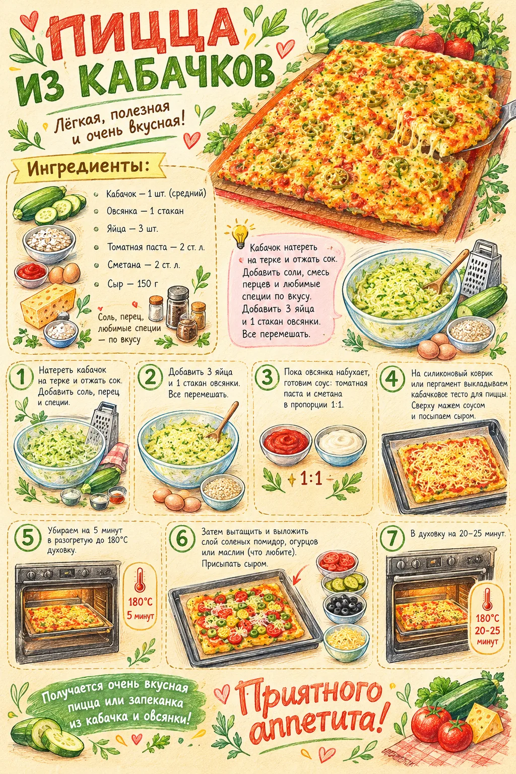 👨‍🍳 ПИЦЦА ИЗ КАБАЧКОВ
