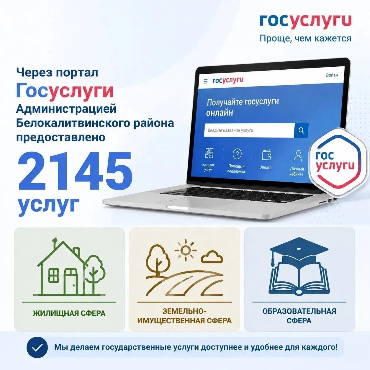 ❗️ За первые пять месяцев этого года Администрацией Белокалитвинского района через портал Госуслуги 