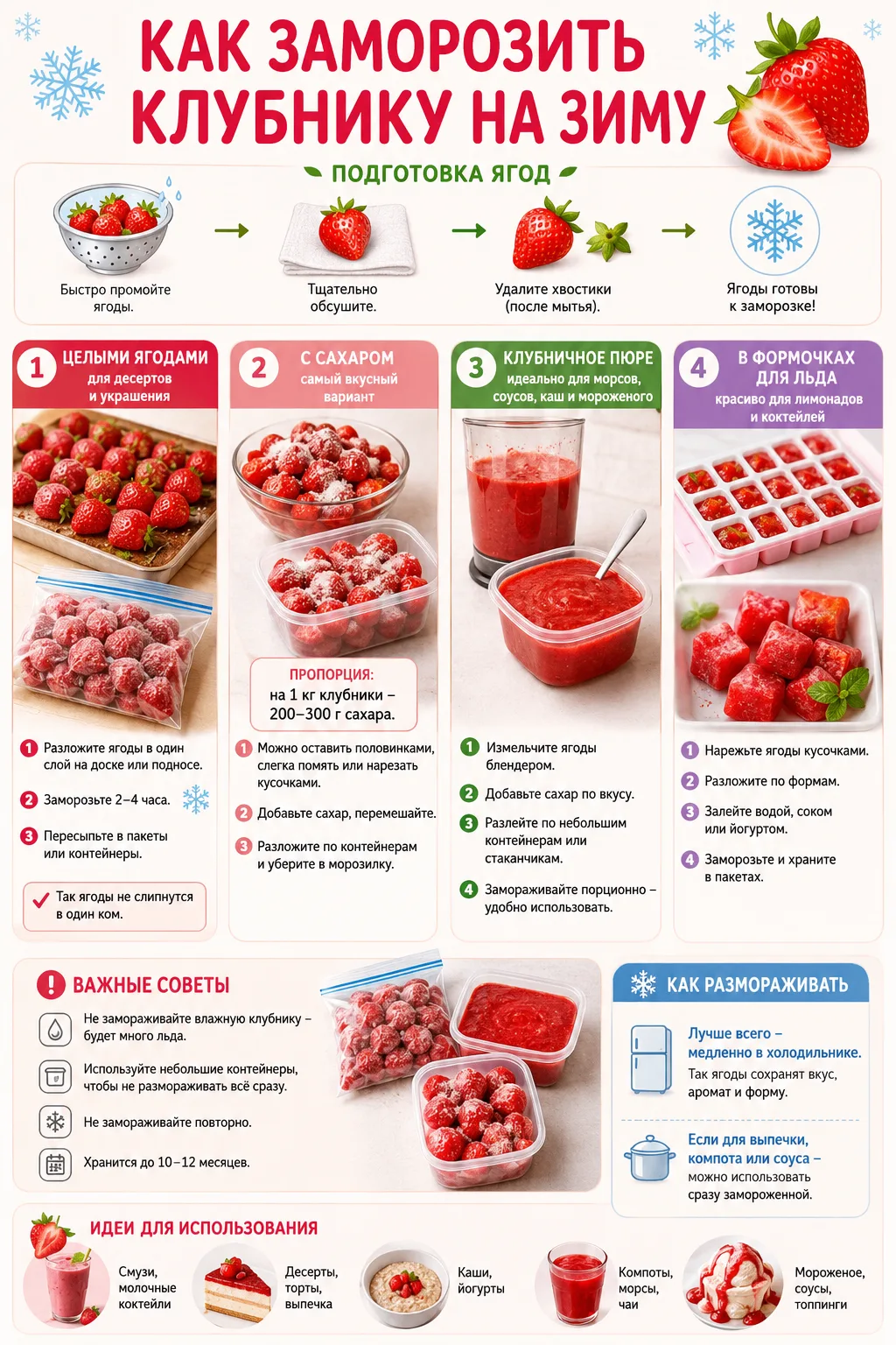 Как заморозить клубнику на зиму 🍓

Огород и дача - большая удача!