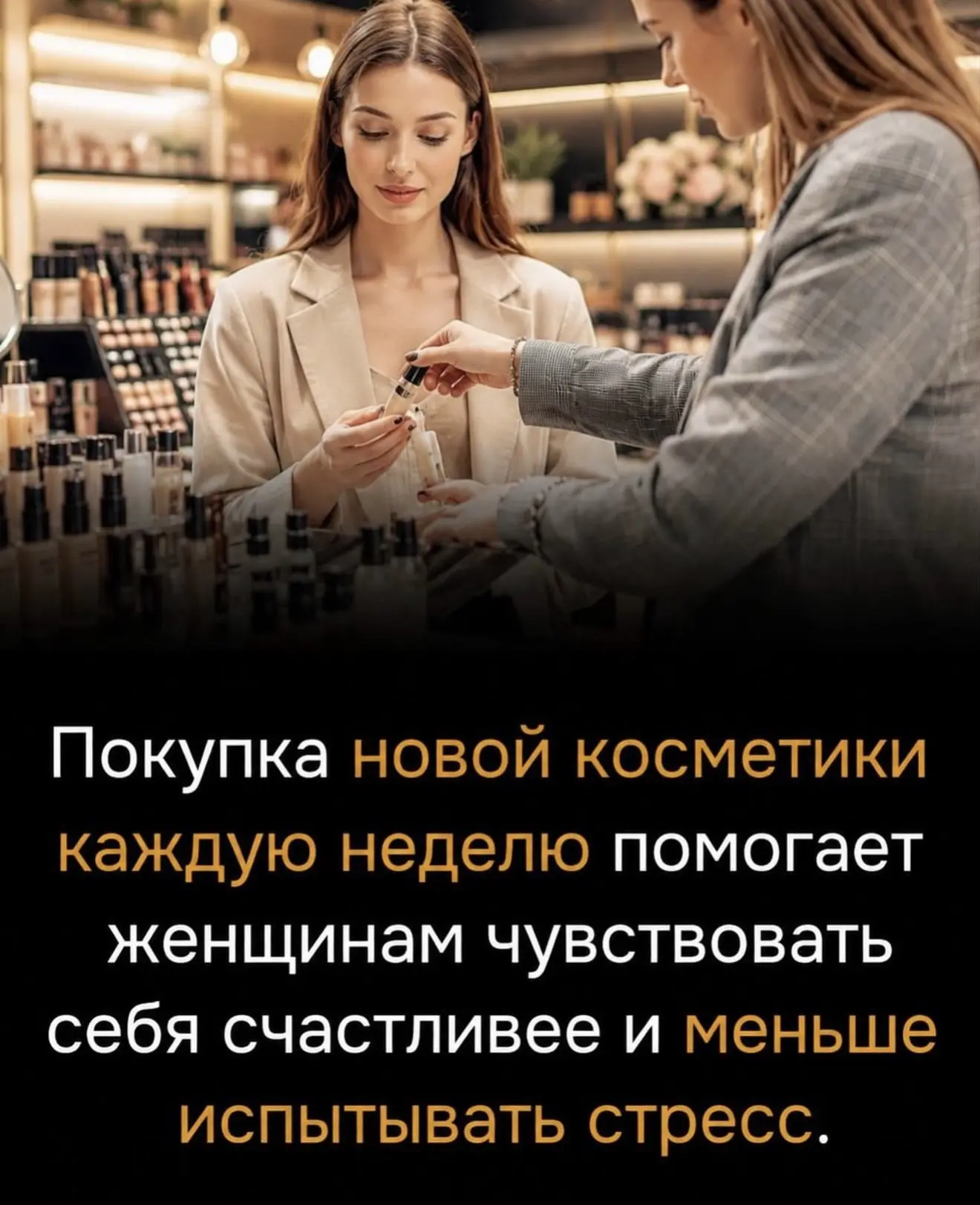 Стоп. Это не оправдание шопинга. Это
исследование.
Оказывается, покупка новой косметики может на вре