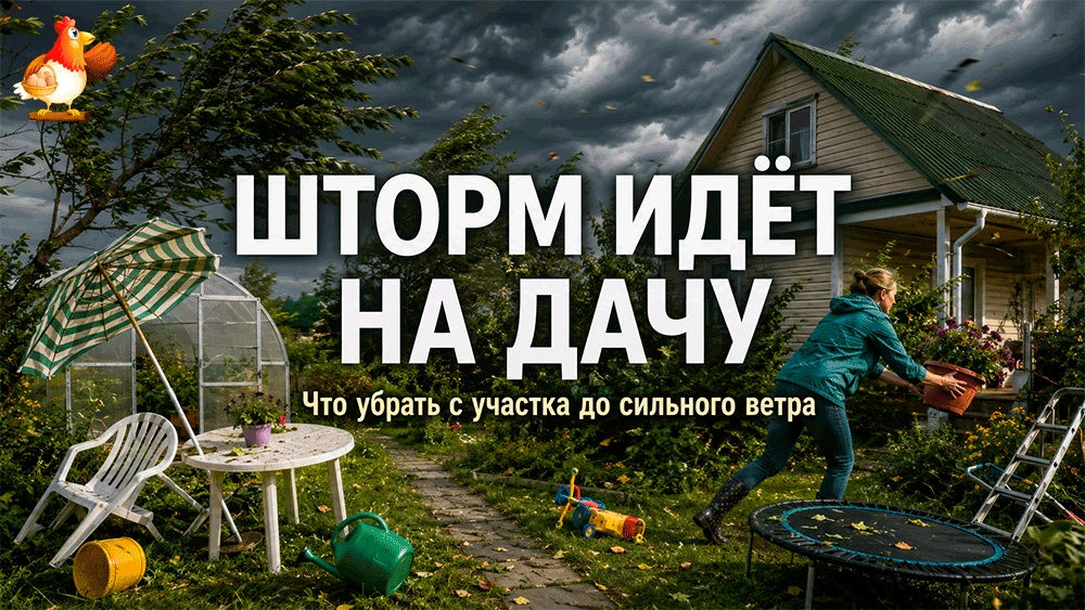 Шторм идёт на дачу – 15 вещей, которые нужно убрать с участка до сильного ветра, пока о...
