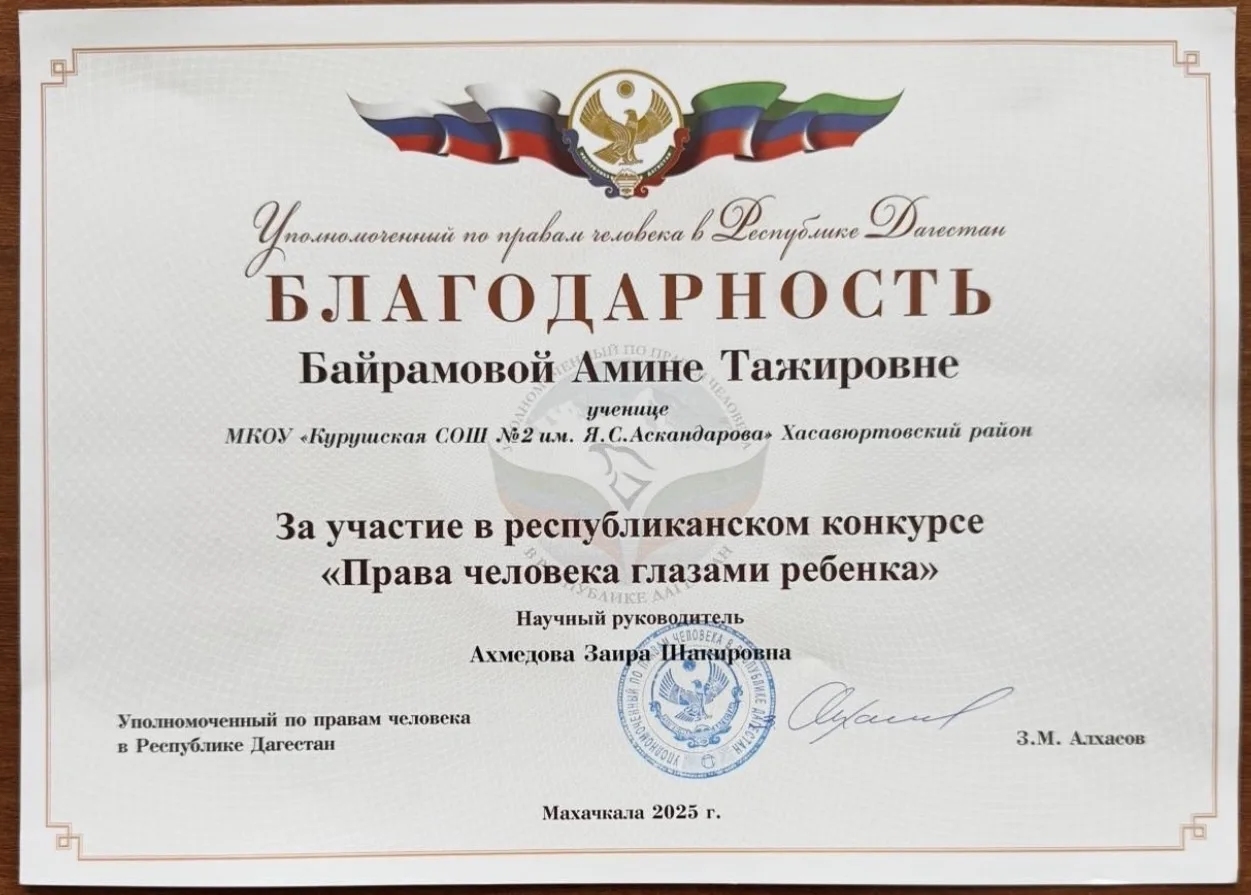 ПОЗДРАВЛЯЕМ НАШИХ УЧАЩИХСЯ! Права человека глазами детей — это понимание фундаментальных свобод чере
