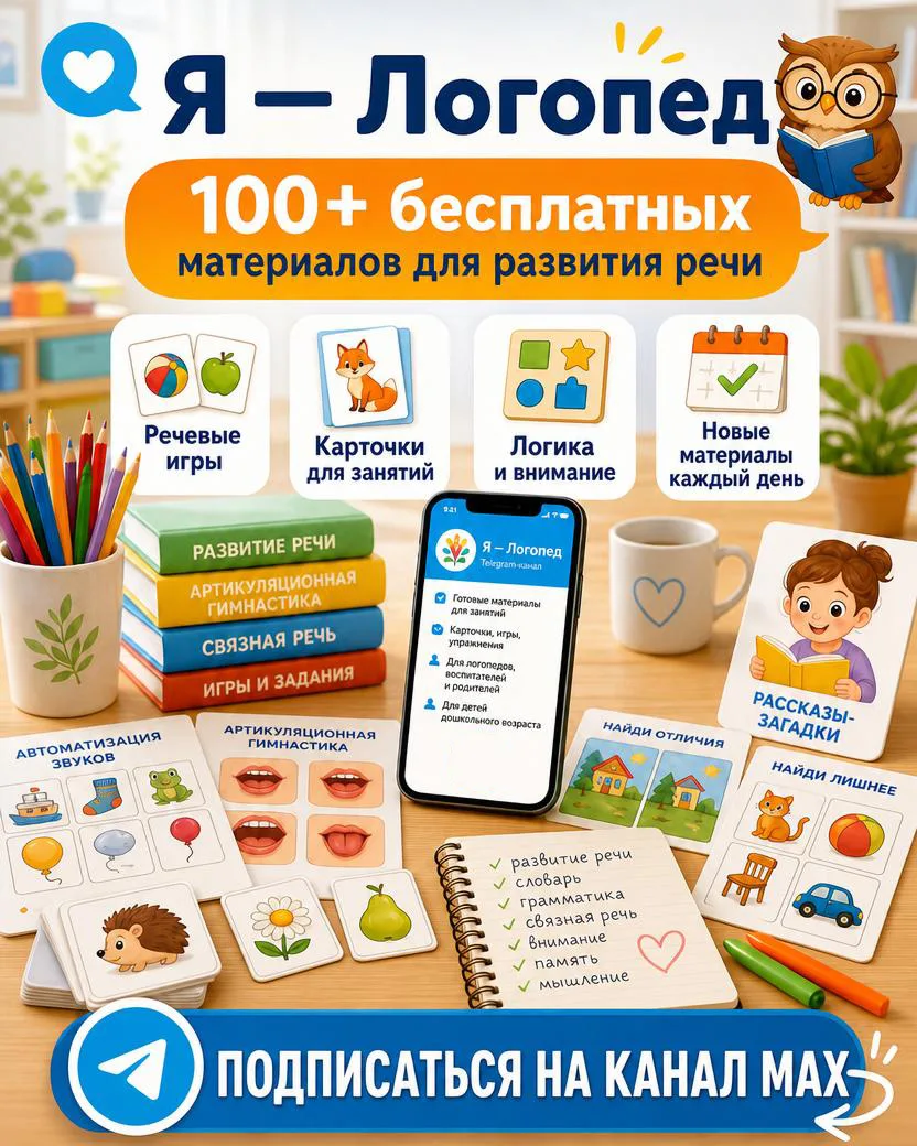 🧡 Канал, который стоит сохранить каждому, кто занимается с детьми

Если вы логопед, воспитатель, пе