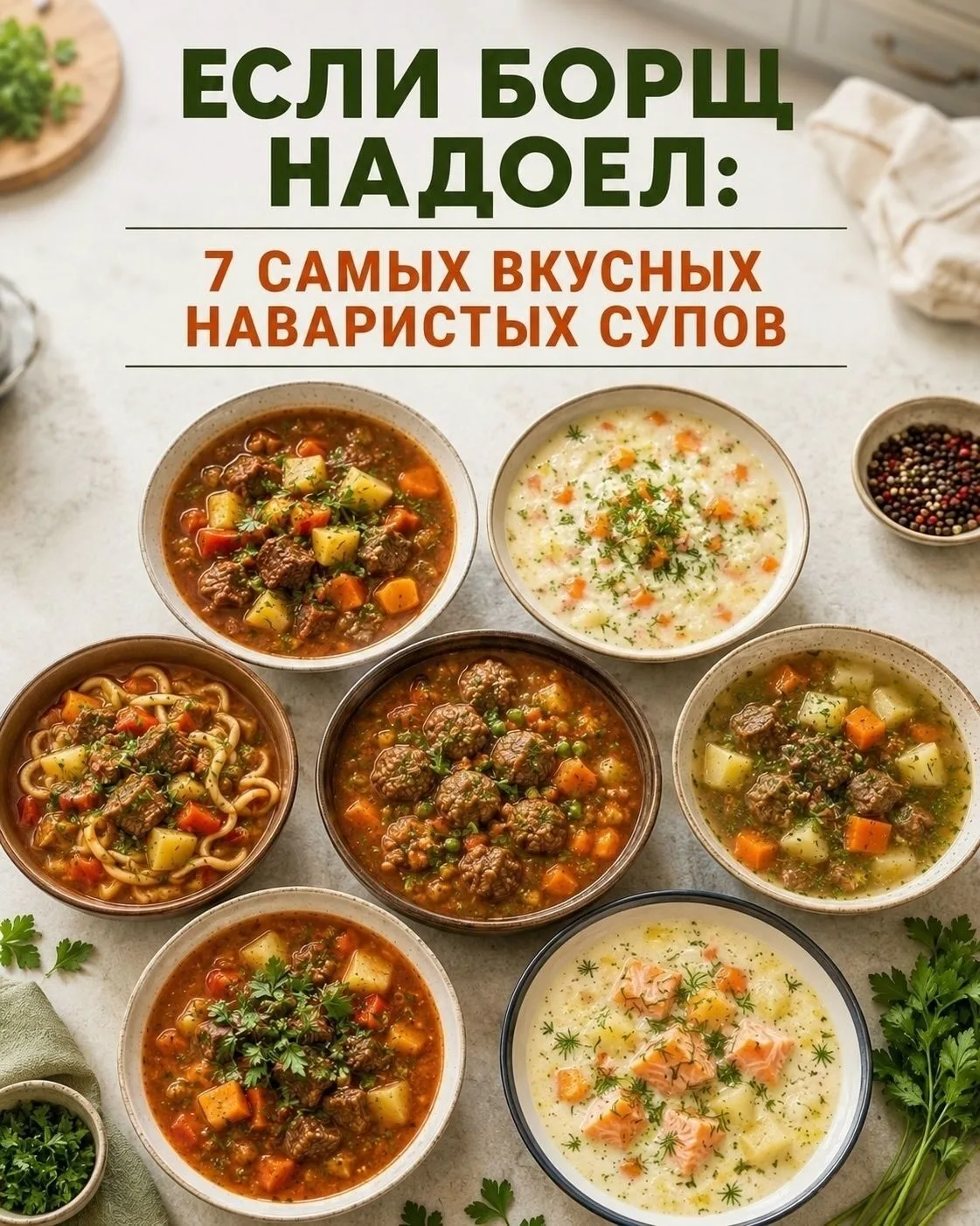 🍲 7 самых вкусных и наваристых супов, которые согреют, насытят и разнообразят домашнее...