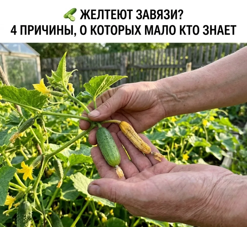 🥒 Почему завязи огурцов желтеют и засыхают? Проверяю 4 вещи — и урожай спасён

Дорогие мои, каждый 