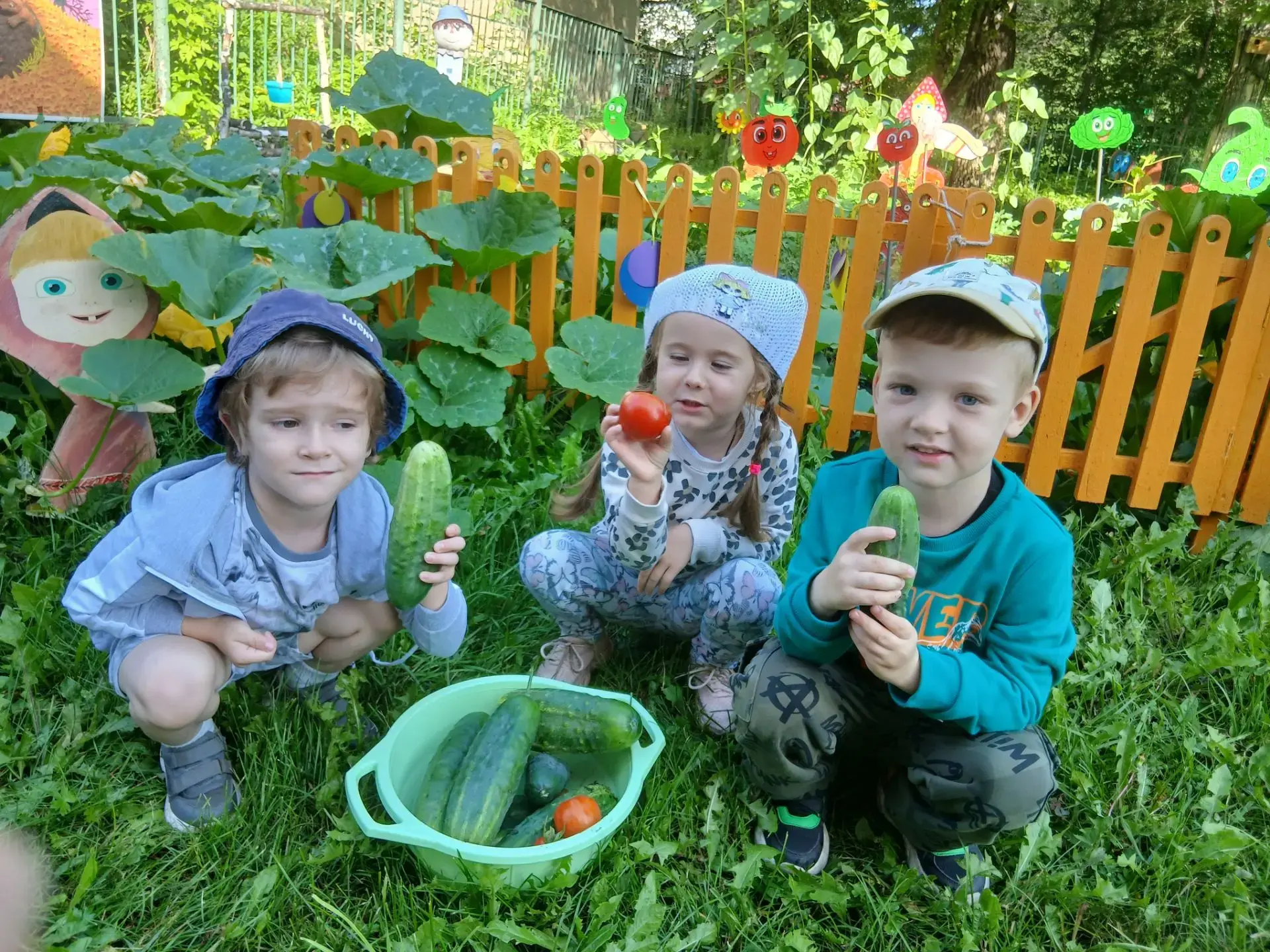 🍅 Маленькие садоводы в деле: средняя группа собирает урожай! 🧺🥦