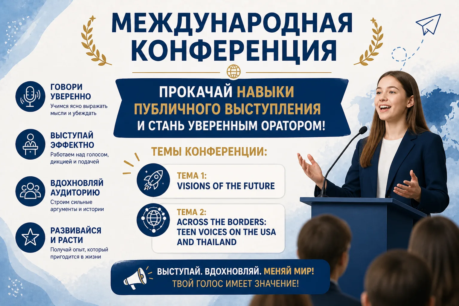🎓 ЗАВТРА — МЕЖДУНАРОДНАЯ КОНФЕРЕНЦИЯ ДЛЯ ПОДРОСТКОВ В HELLO CLUB!