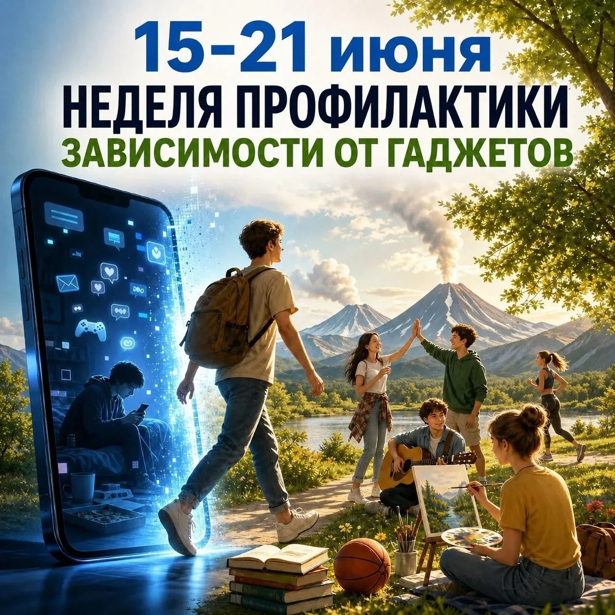 📍15–21 июня — Неделя профилактики зависимости от гаджетов

Смартфоны и планшеты - неотъемлемая част
