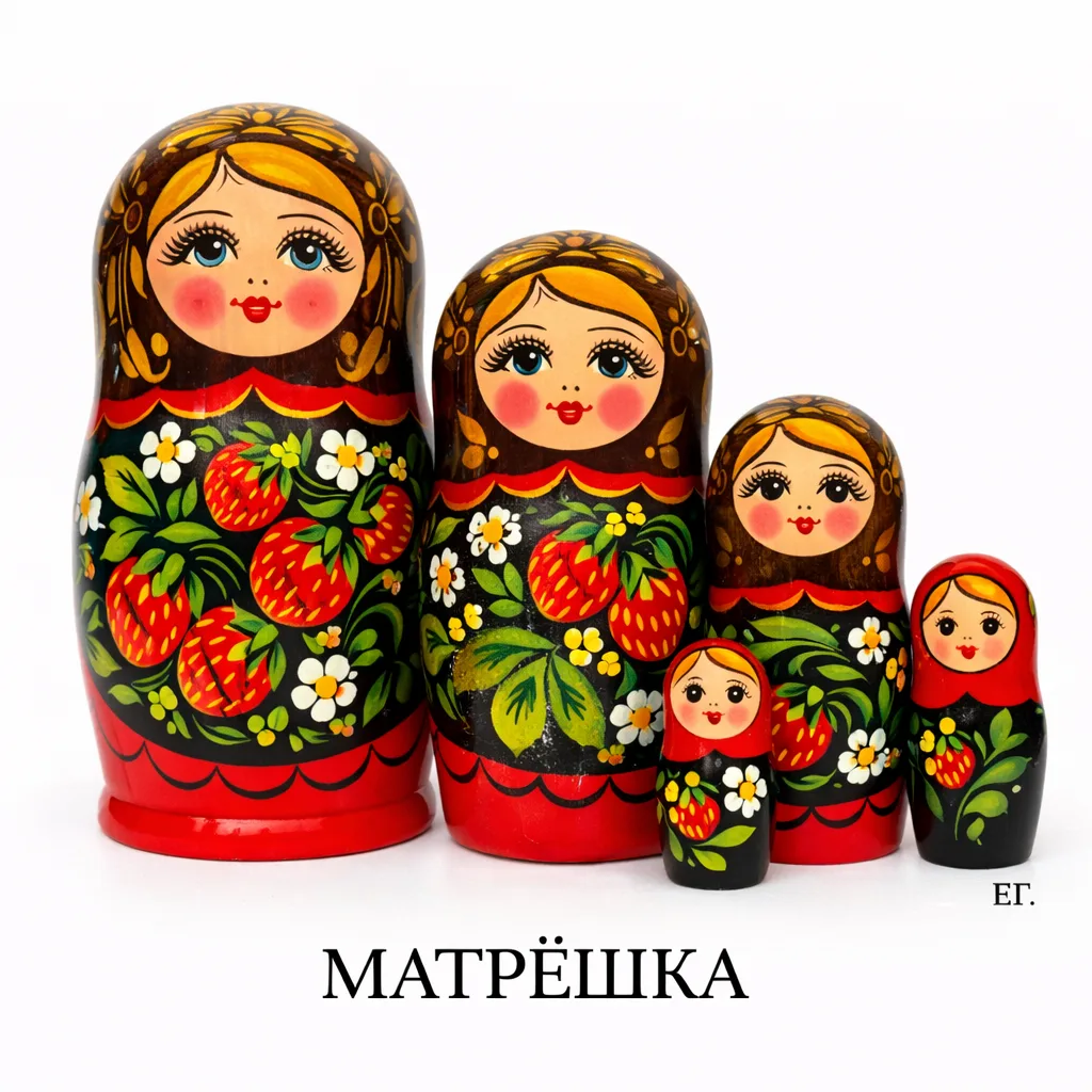 РУССКИЕ НАРОДНЫЕ ПРОМЫСЛЫ  🪆 Матрёшка появилась сравнительно поздно — в конце XIX века, но быстро ст