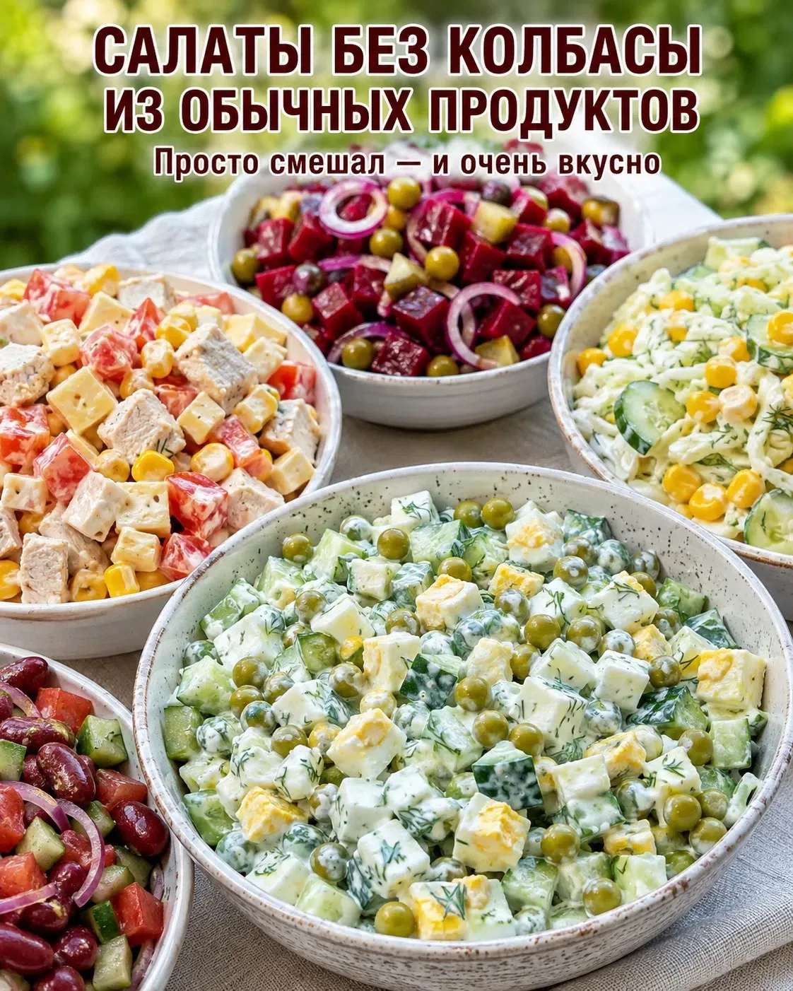 САЛАТЫ БЕЗ КОЛБАСЫ ИЗ ОБЫЧНЫХ ПРОДУКТОВ 🥗