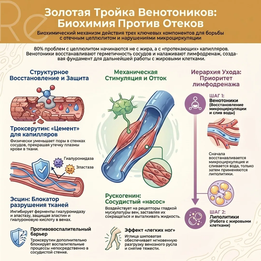 Анатомия отека. Почему без венотоников не работает похудение