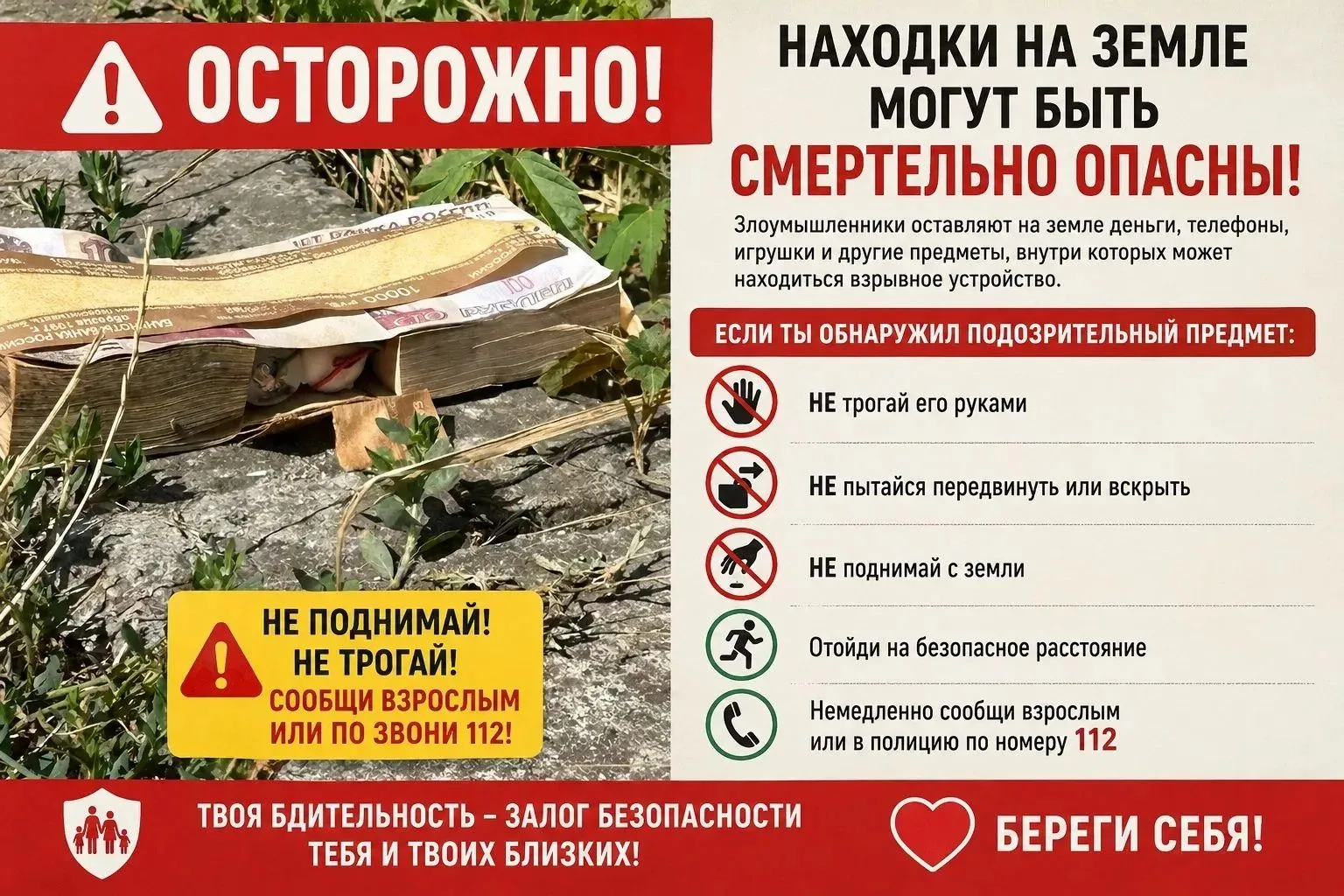 ⚠️ ОСТОРОЖНО: НЕПОДНЯТЫЕ НАХОДКИ — БЕЗОПАСНОСТЬ НАШИХ ДЕТЕЙ ПРЕЖДЕ ВСЕГО!