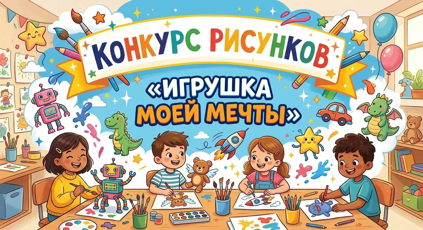 🎨🧸 Объявлен конкурс детских рисунков «Игрушка моей мечты»!
