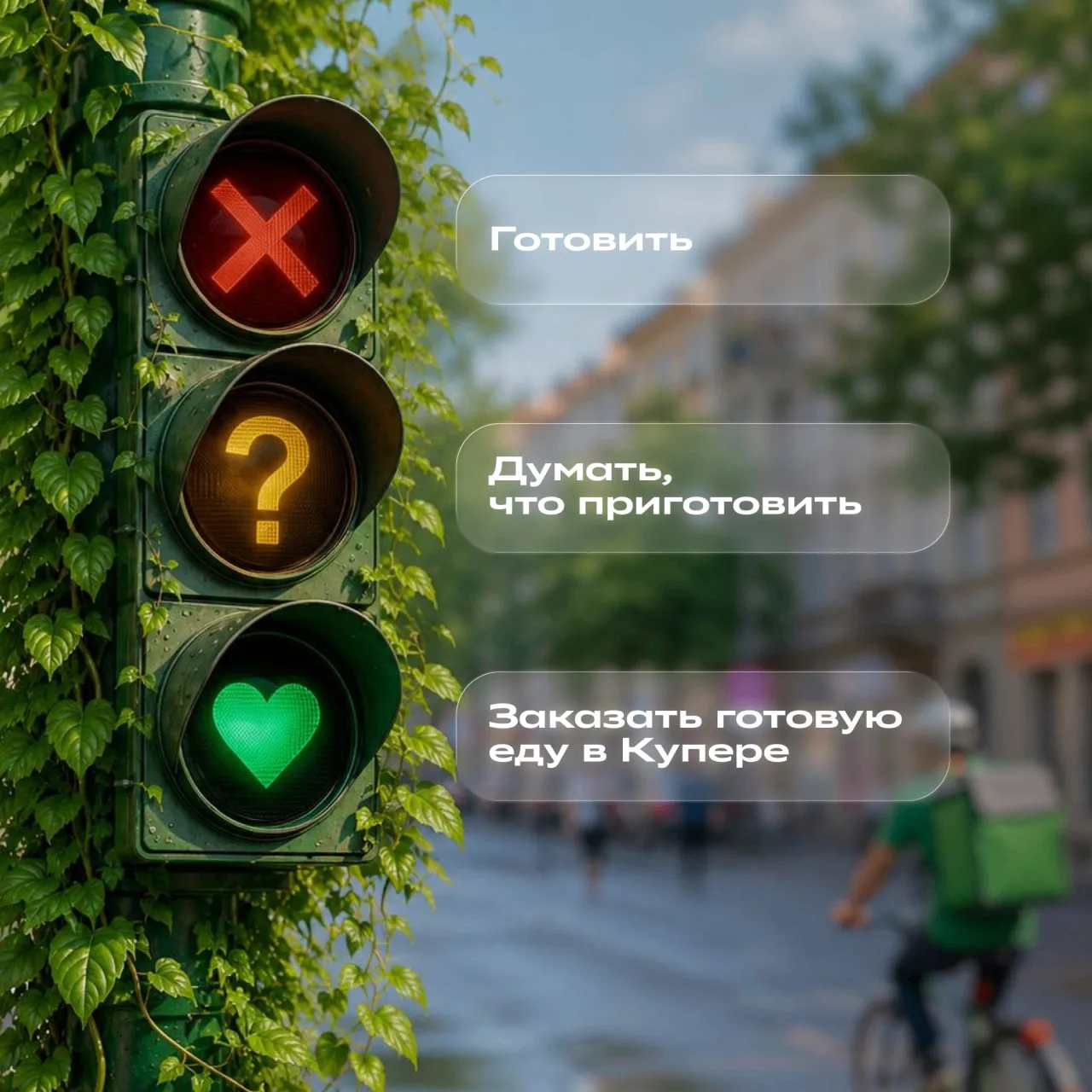 Если сегодня нужен знак — вот он 🟢

Зеленый свет говорит: не трать летний вечер на готовку.

Заказы