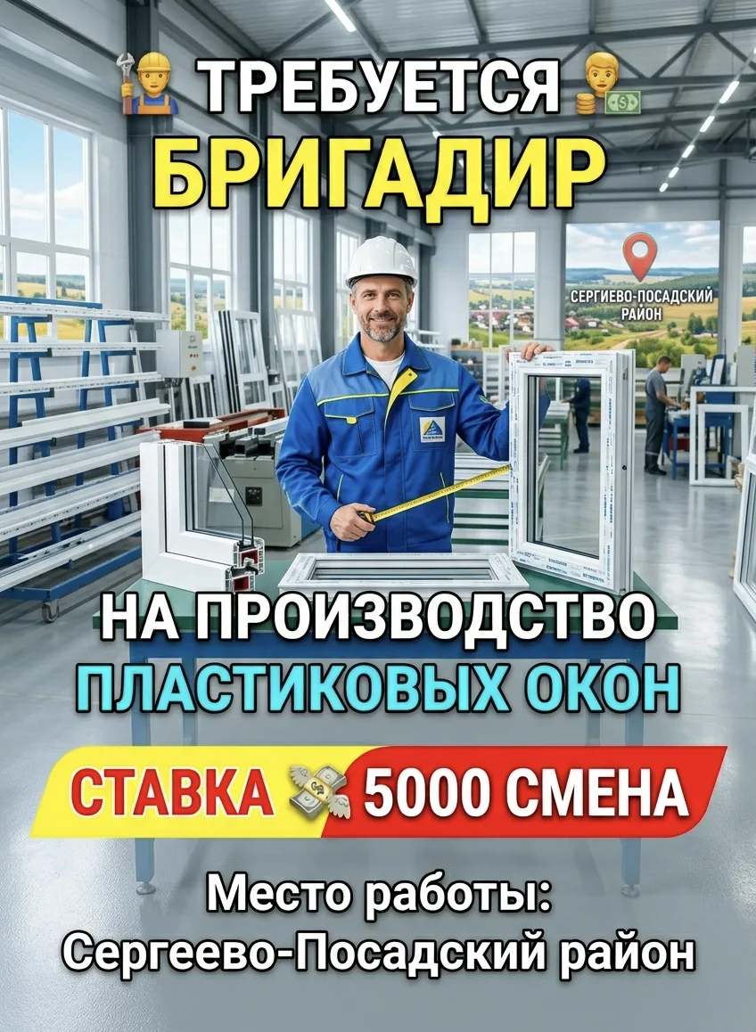 🔥 НОВАЯ ВАКАНСИЯ 🔥 👇 
БРИГАДИР производство пластиковых окон 

💸СТАВКА 5000  смена 

‼️Выплаты 2