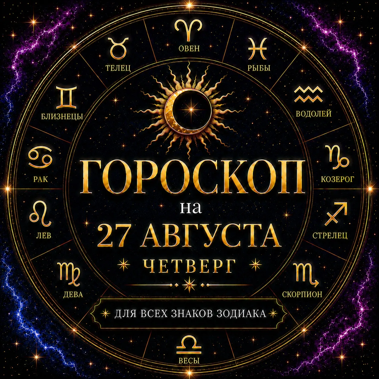 ⭐️Гороскоп на 27 августа, четверг