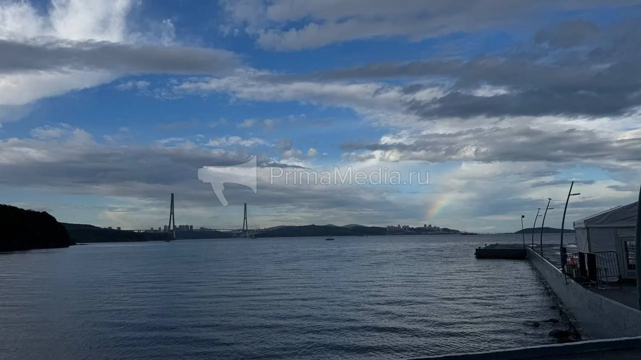 Во время выступления Путина дождь во Владивостоке успел начаться, завершиться, и на неб...