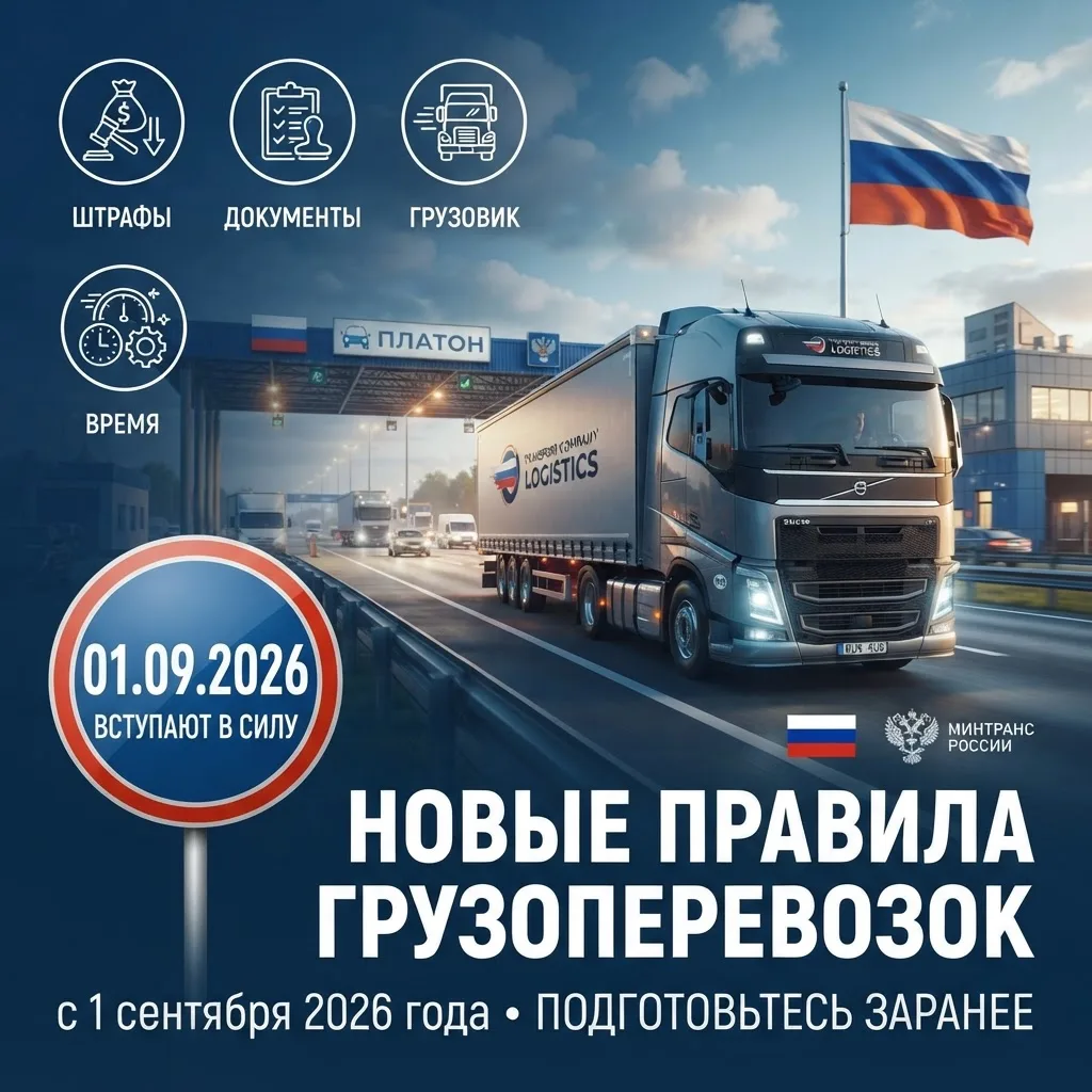📅 С 1 сентября 2026 года вступают в силу новые правила грузоперевозок