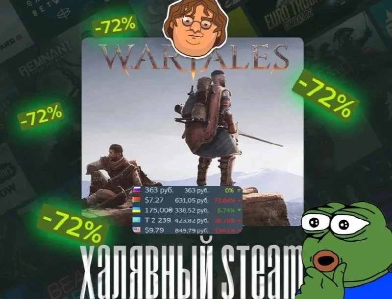 🔫Рыцари, викинги, воины — Wartales получила скидку7️⃣2️⃣