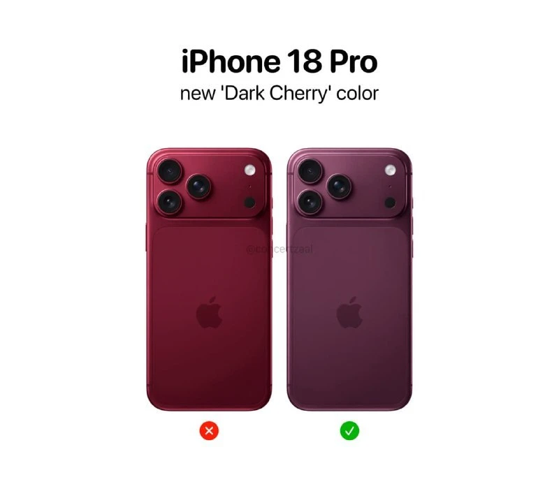 ⚡️iPhone 18 Pro появится в новом цвете тёмной вишни

Apple планирует выпустить iPhone 18 Pro в новом