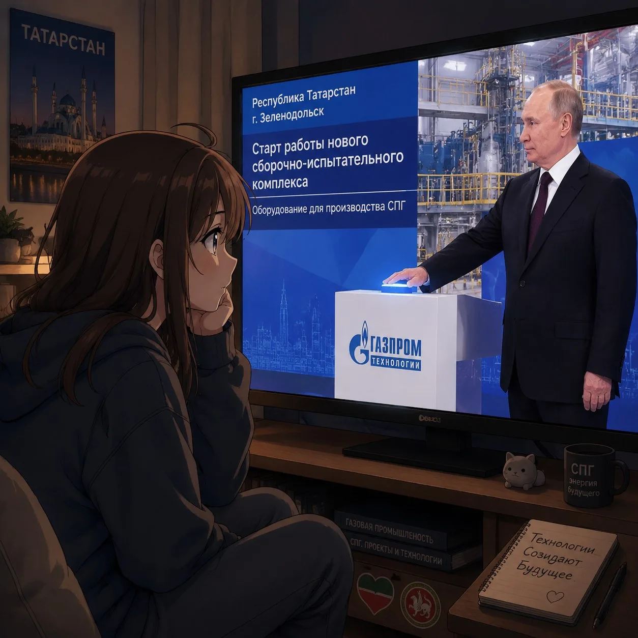 Путин 🗣 дал старт работе нового сборочно-испытательного комплекса на предприятии в Тат...