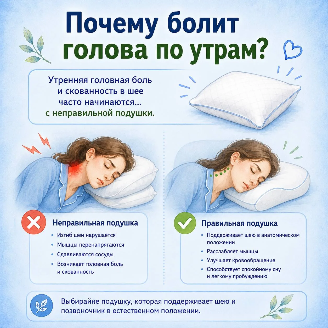 Почему болит голова по утрам?