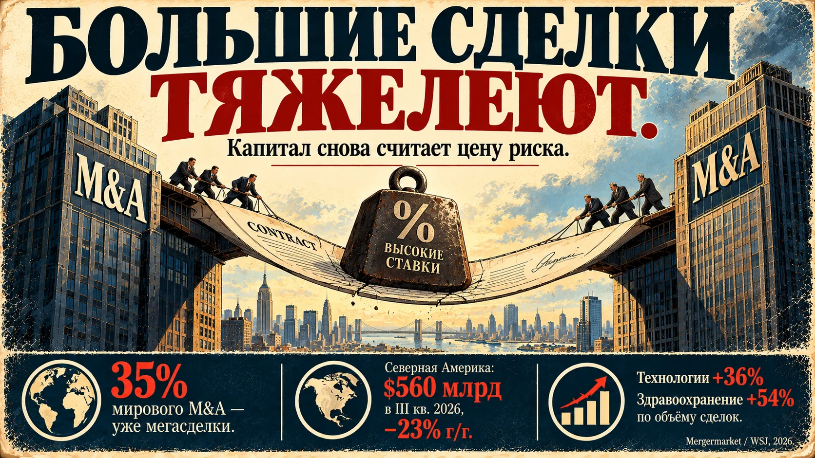 Большие сделки стали слишком дорогими