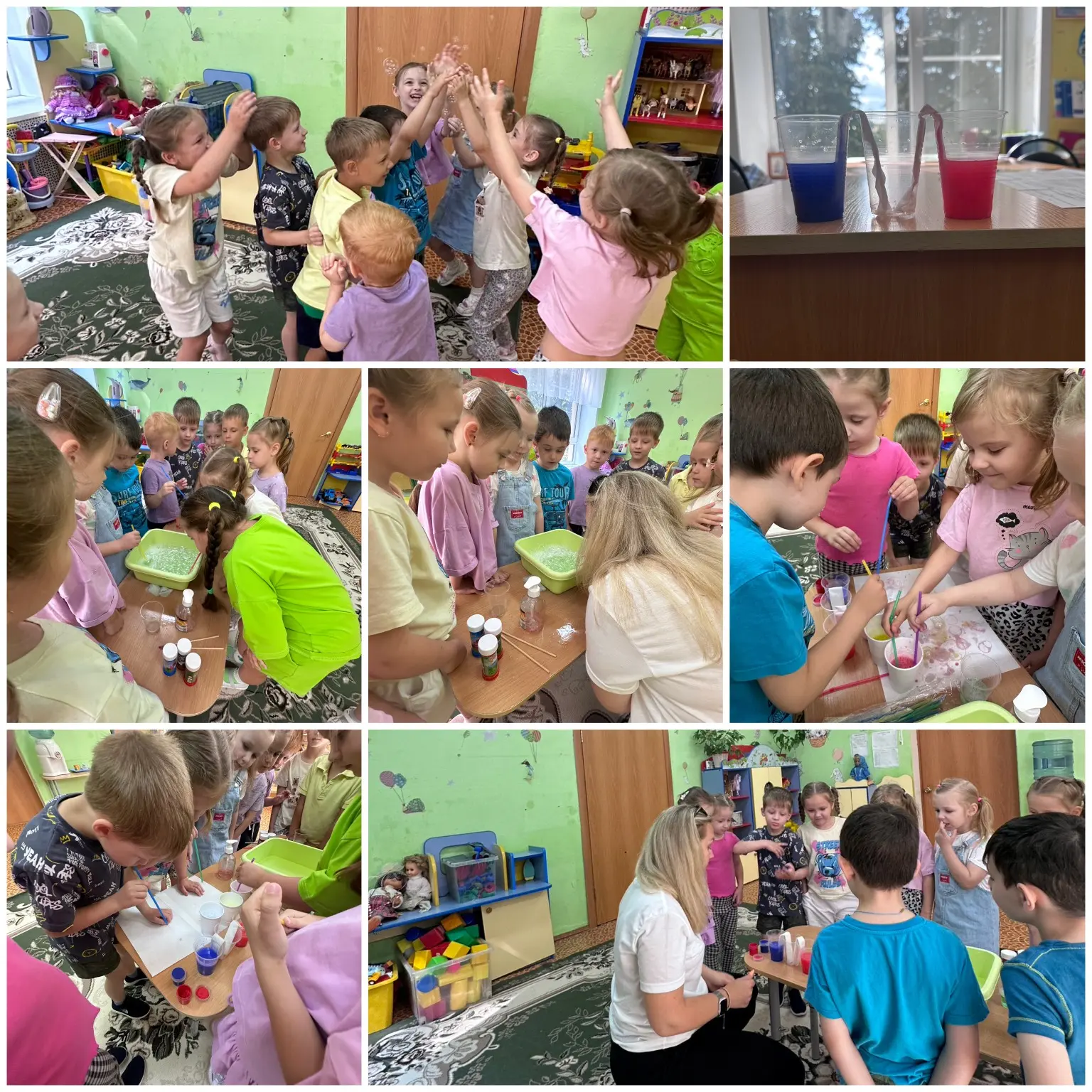 Занятие по экспериментированию в средней группе «День воды и мыльных пузырей». 
Развитие у детей инт