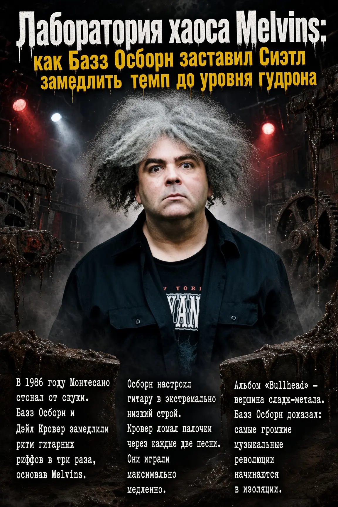 Лаборатория хаоса Melvins: как Базз Осборн заставил Сиэтл замедлить темп до уровня гудрона