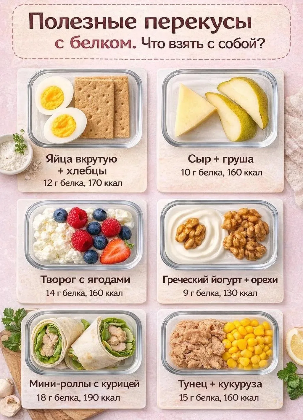 ✅Полезные перекусы с белком: заряжаем организм правильно!✅