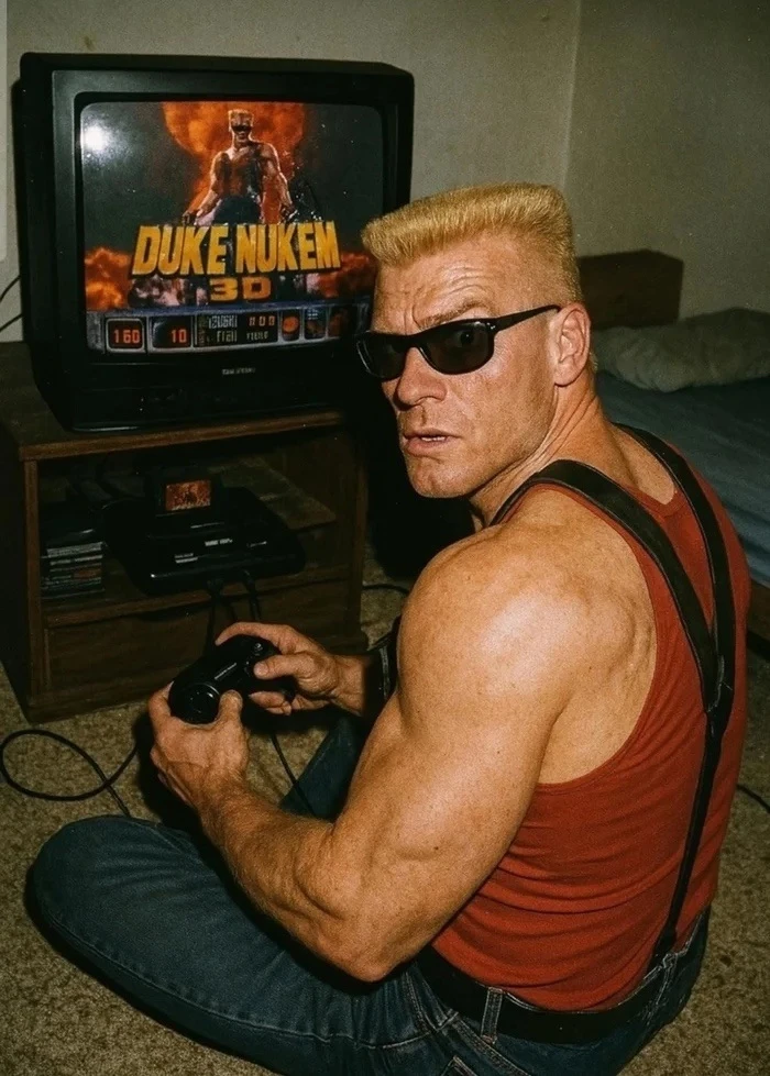 Duke Nukem рубится в Duke Nukem