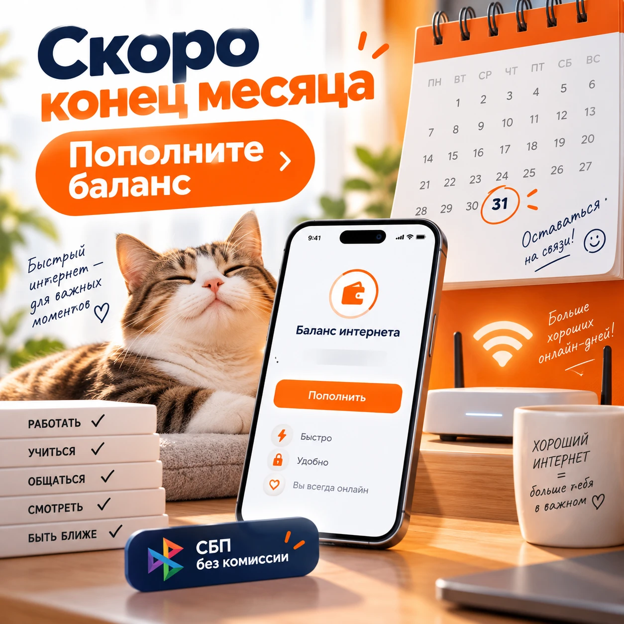 📅 Скоро конец месяца — не забудьте пополнить баланс