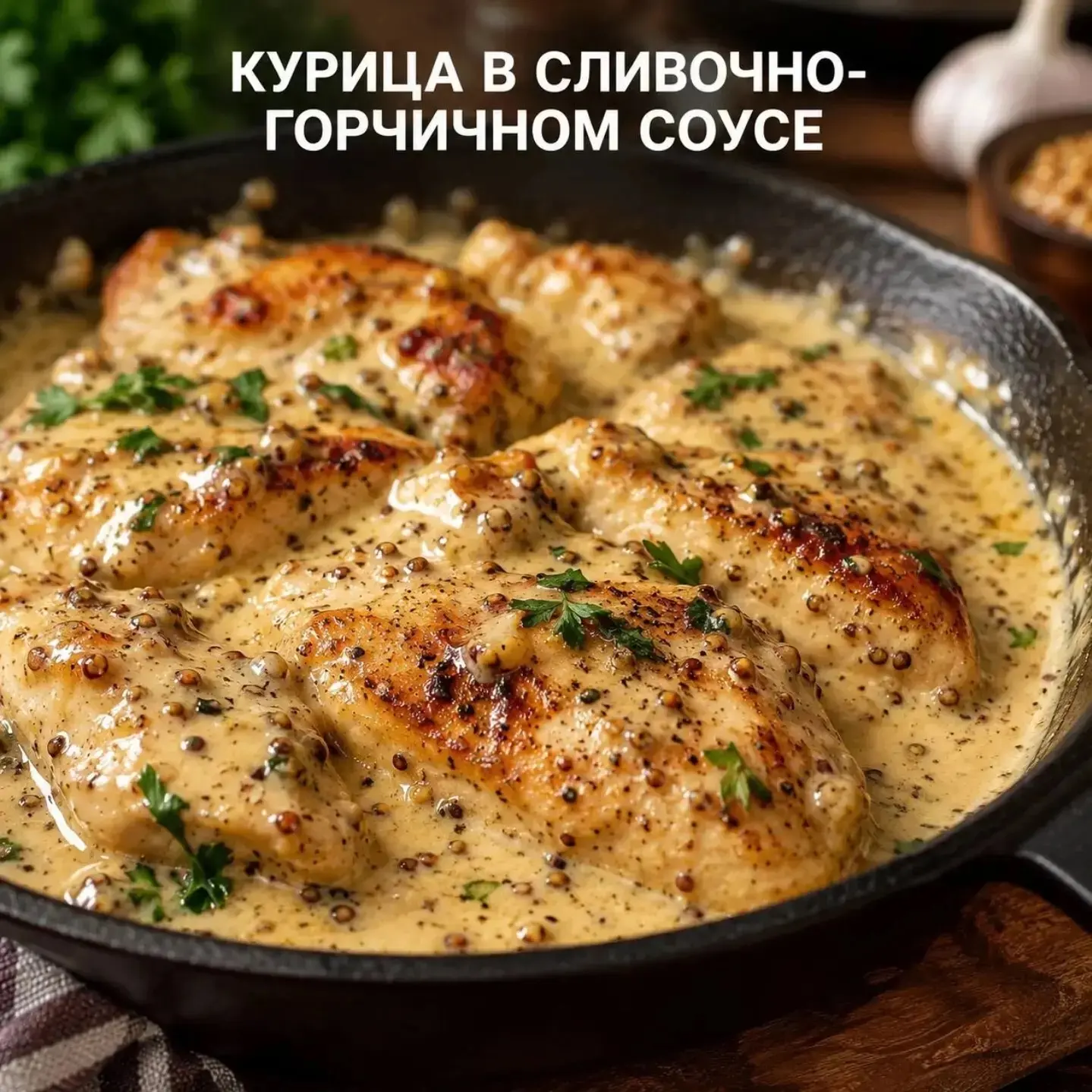🍗 КУРИЦА В СЛИВОЧНО-ГОРЧИЧНОМ СОУСЕ
