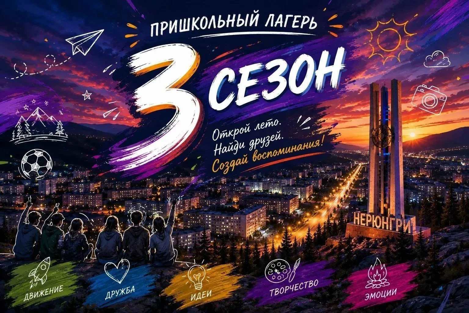🇷🇺Летний оздоровительный лагерь при школе ко Дню Государственного флага России