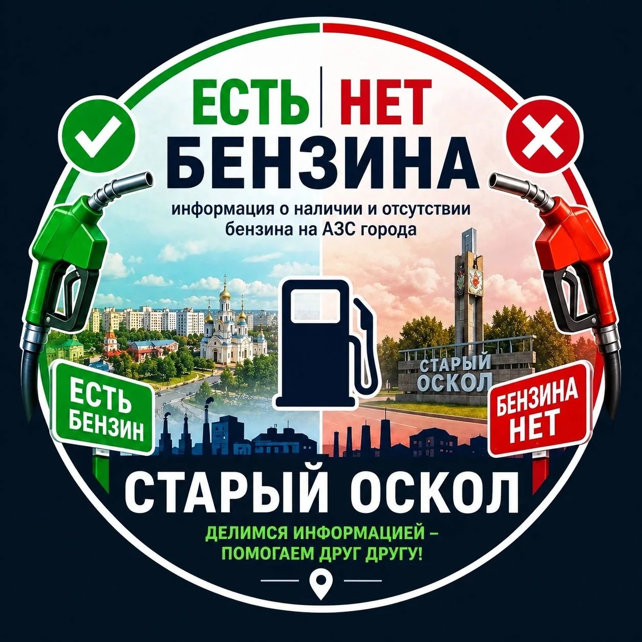 ⛽️ Чат для обмена актуальной информацией о наличии и отсутствии бензина на АЗС города.