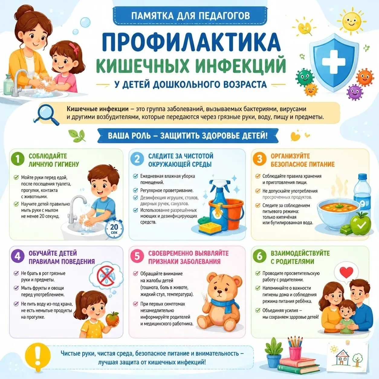 😉Уважаемые родители, обязательно ознакомьтесь с памяткой по профилактике кишечных инфекций у дошкол