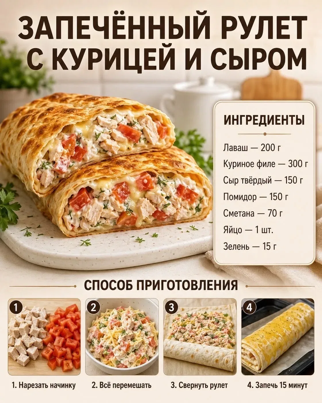 ПЕРВЫЙ — С КУРИЦЕЙ И СВЕЖИМИ ОВОЩАМИ 🍗